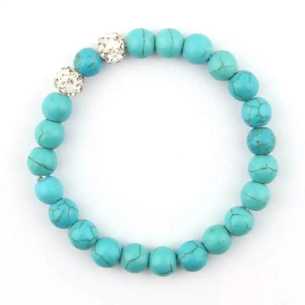 NEW💙💎BUNDLE OF 3!💎💙3 TURQUOISE BLING BRACELETS - Picture 5 of 16